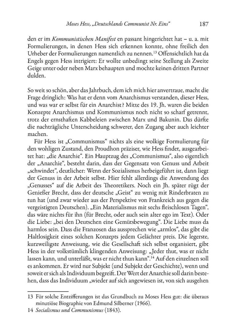 Jahrbuch 2016 des Forum Vormärzforschung FVF, Anarchismus im Vor- und Nachmärz, Seite 187